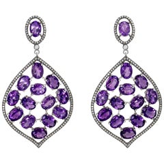 Amethyst Diamond Earrings