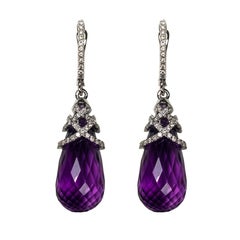 Amethyst 34.39 cts 
Diamond Earrings