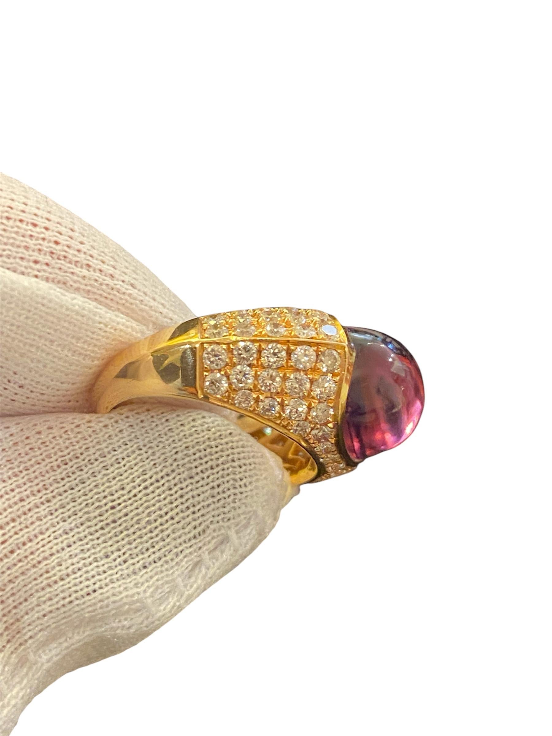 Bague cocktail en or avec diamant et améthyste en vente 3