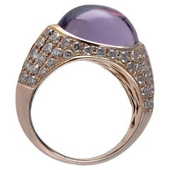 Amethyst Diamond Gold Cocktail Ring