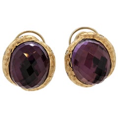 Amethyst Diamond Gold Earrings