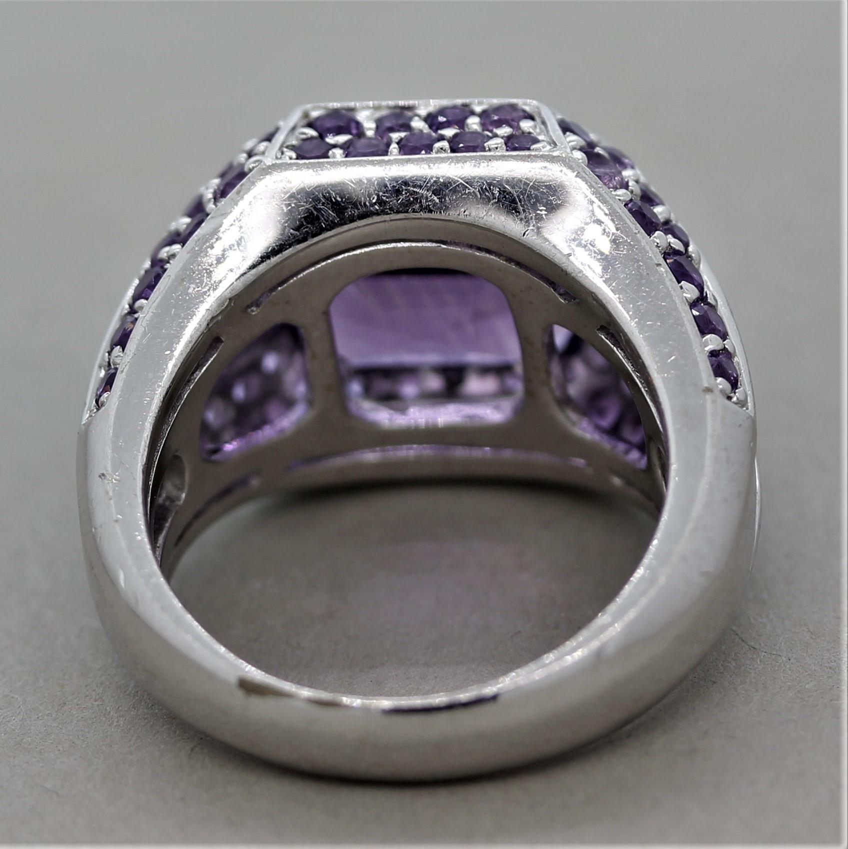 Amethyst Diamond Gold Ring In New Condition In Beverly Hills, CA