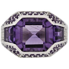 Amethyst Diamond Gold Ring