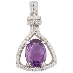 Amethyst Diamond Pendant 18 Karat Gold