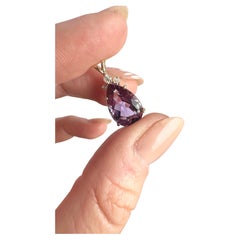 Amethyst Diamond Pendant Necklace 14 Karat Yellow Gold