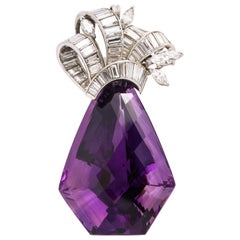 Platin-Slip-Anhänger mit Amethyst-Diamant-Platin