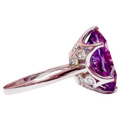 Bague Améthyste Diamant Bague de cocktail en or 18KT