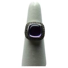 Anello con diamante e ametista cocktail in oro 14KT