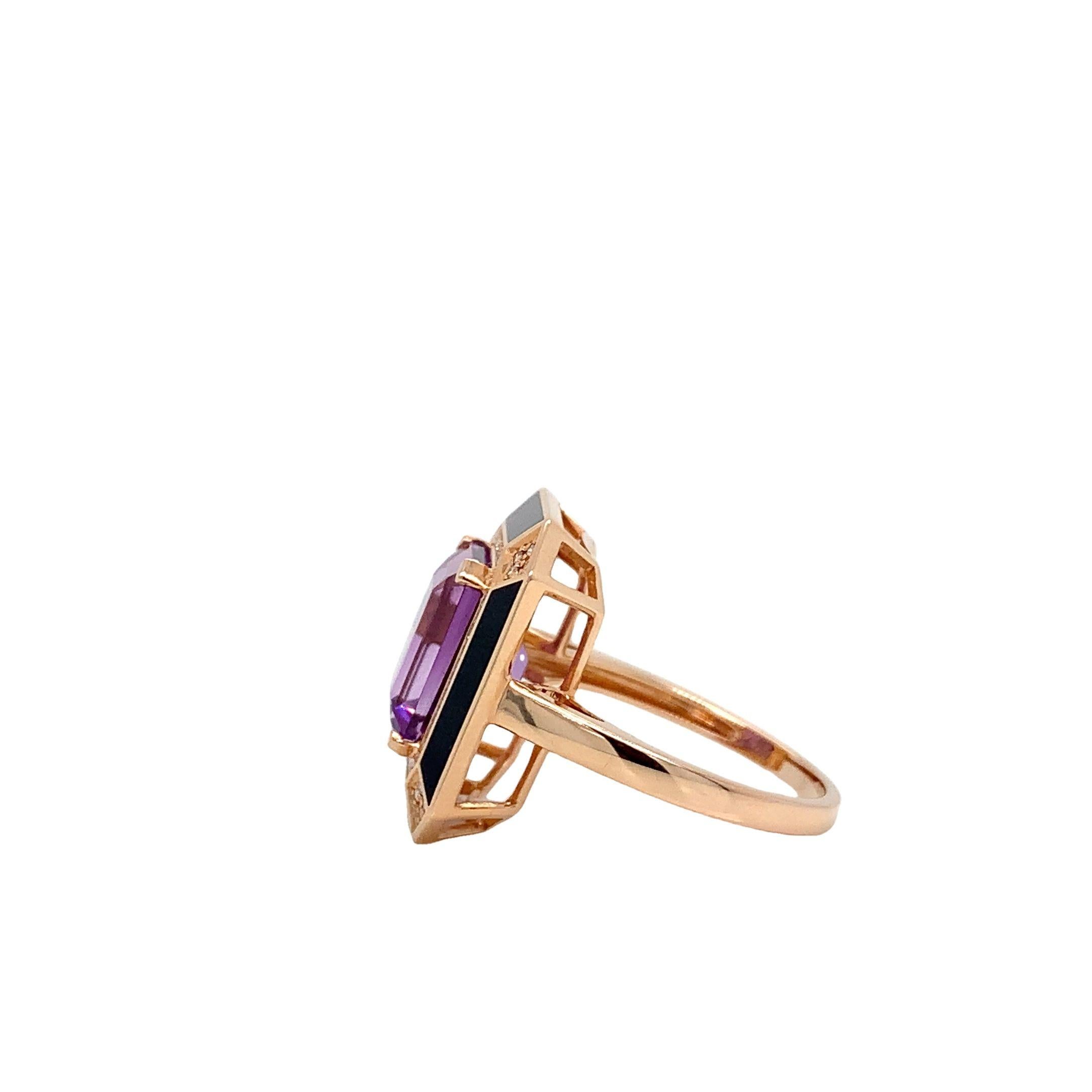 18K Rose Gold
Amethyst - 4.67 Cts
Diamond - 0.14 Cts
All Diamond are G - H/ SI.