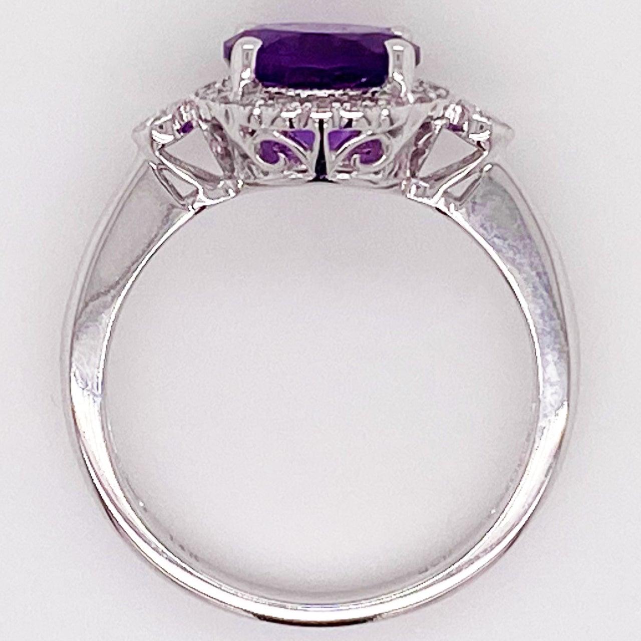 For Sale:  Amethyst Diamond Ring, Halo, Round, Engagement Ring Purple, 2.00 Carat Total Wt 5