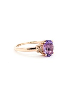 Amethyst & Diamond Ring in 10k Rose Gold