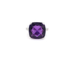 Amethyst Diamond Ring Modern Massive
