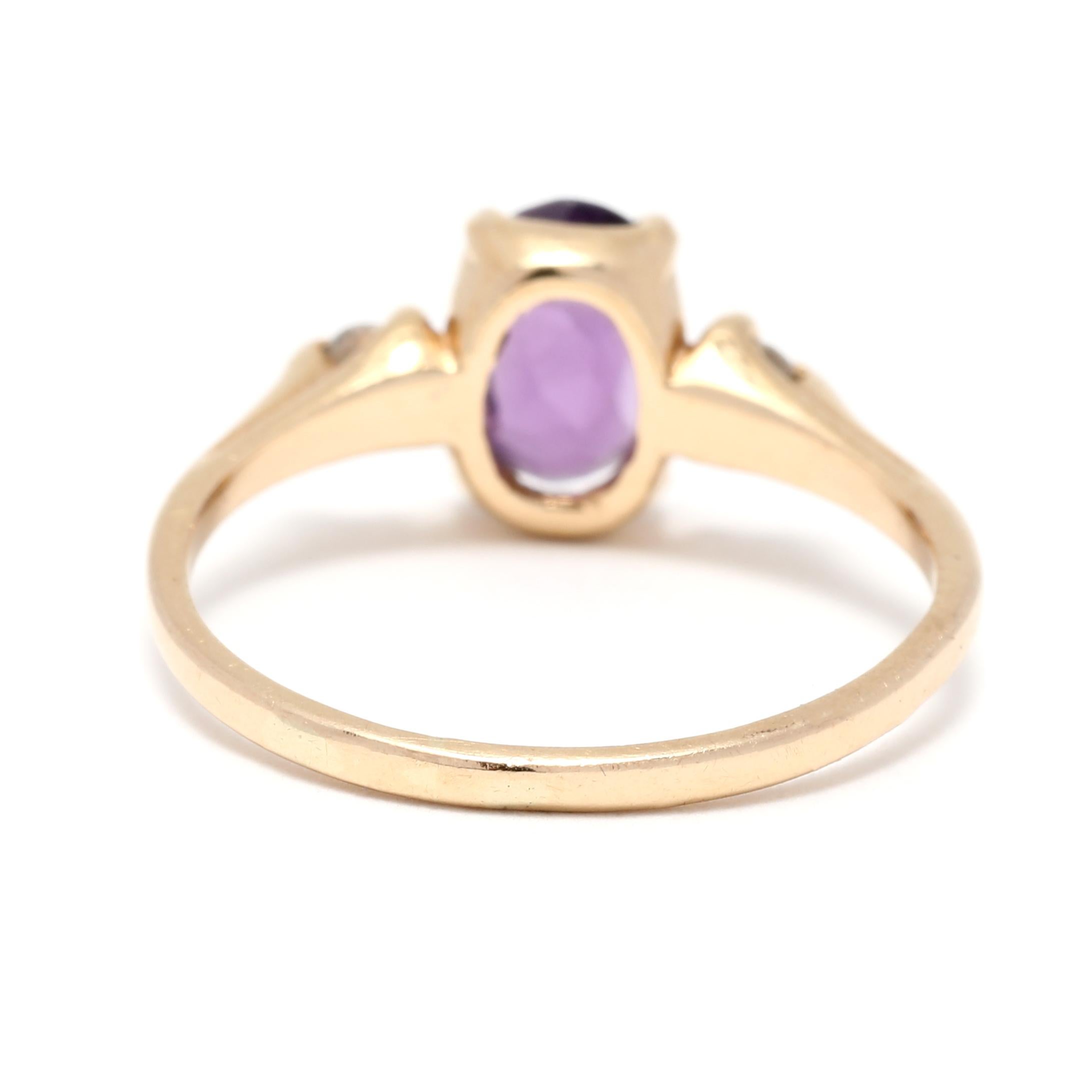 gold purple stone ring