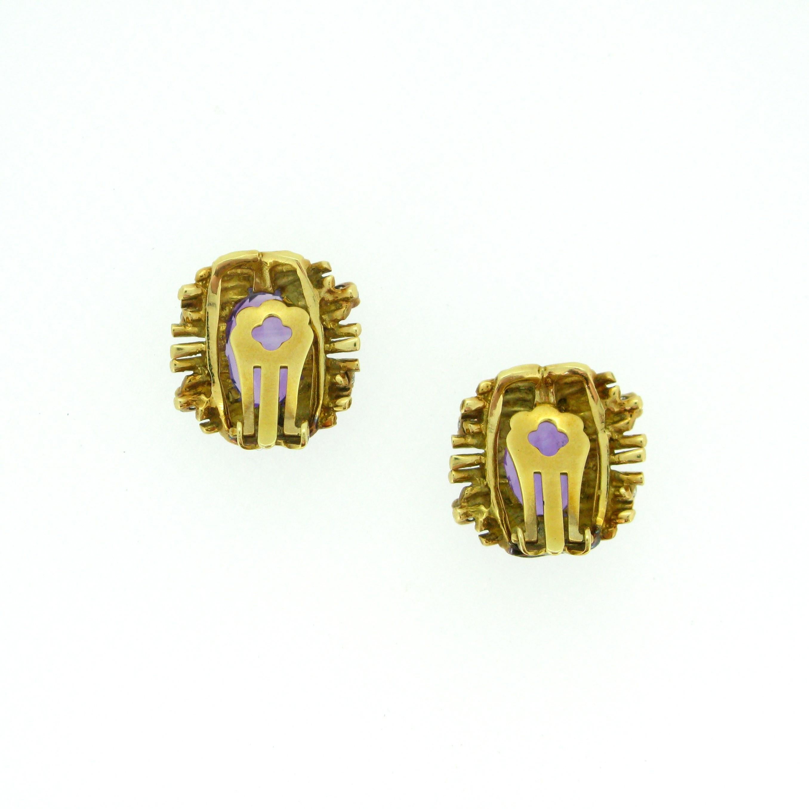 Amethyst Diamond Yellow Gold Earrings Bracelet Pendant Set In New Condition In London, GB
