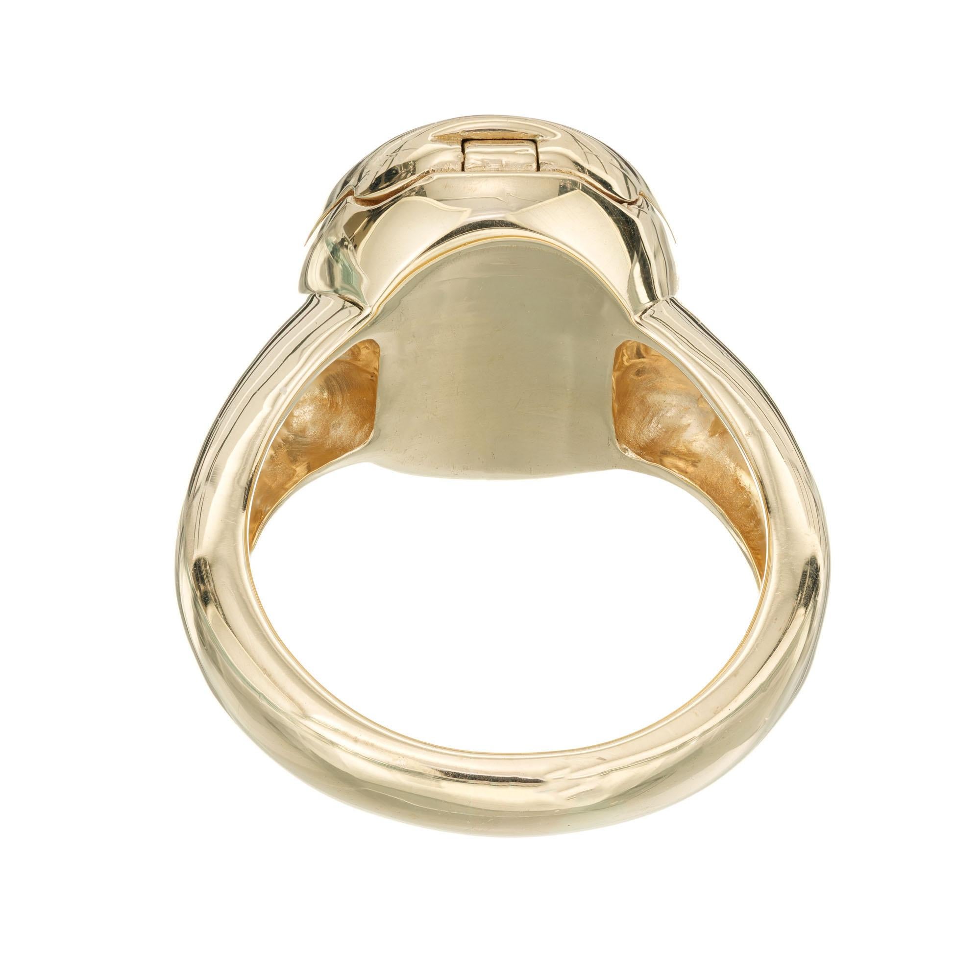 Bague en or jaune avec améthyste et diamants en vente 1