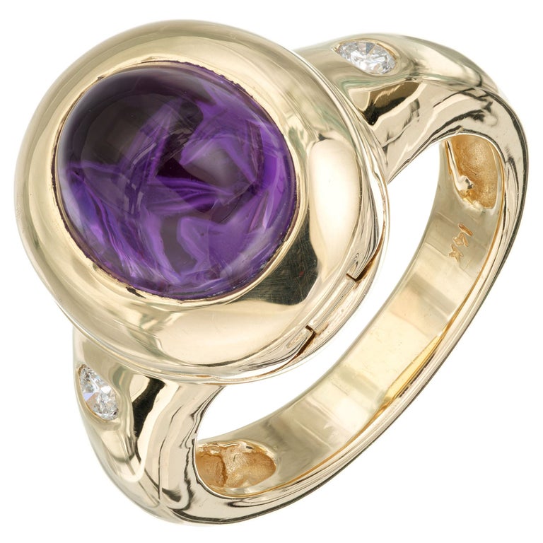 Amethyst Diamond Yellow Gold Ring For Sale at 1stDibs amphesis