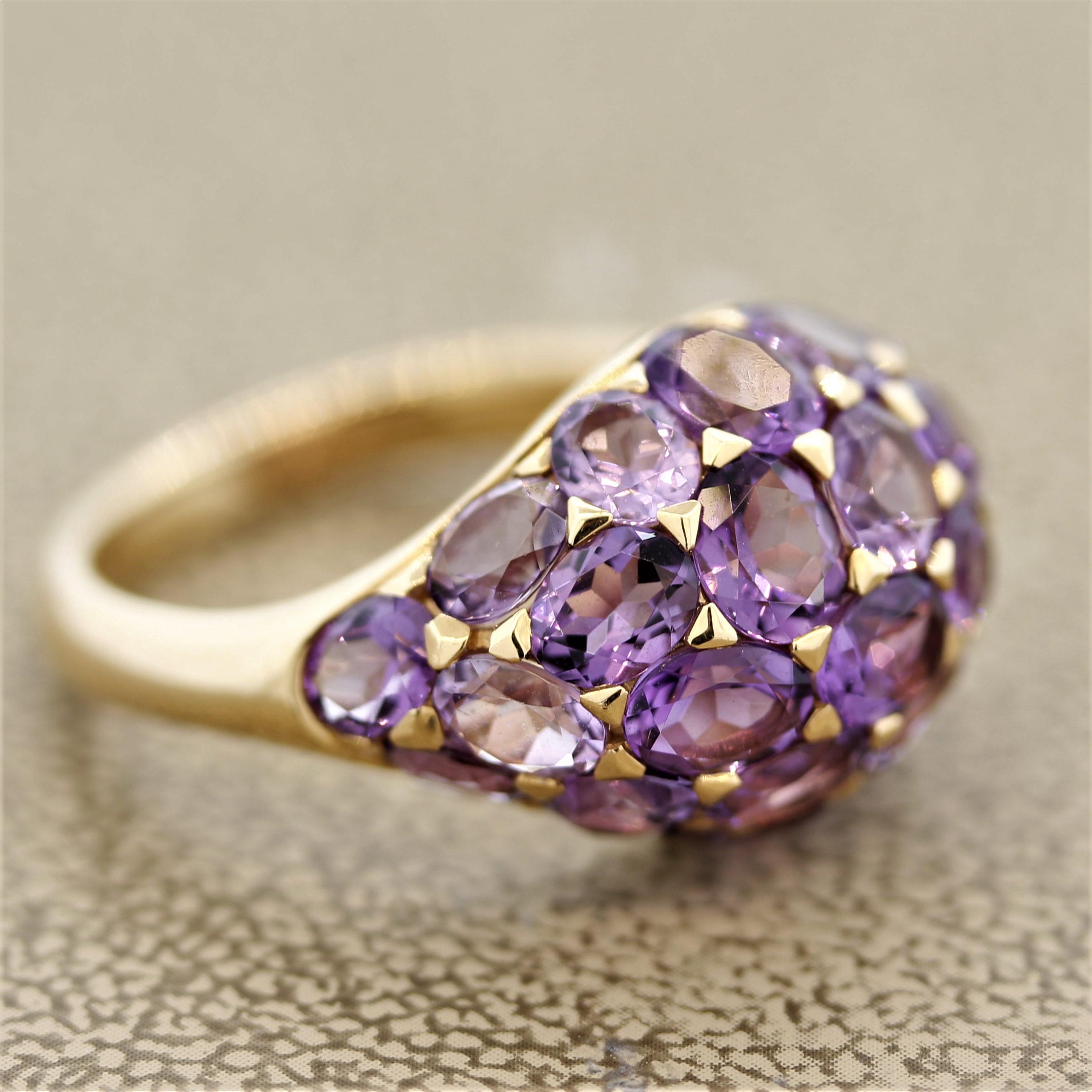 Women's Amethyst Dome Gold Ring For Sale