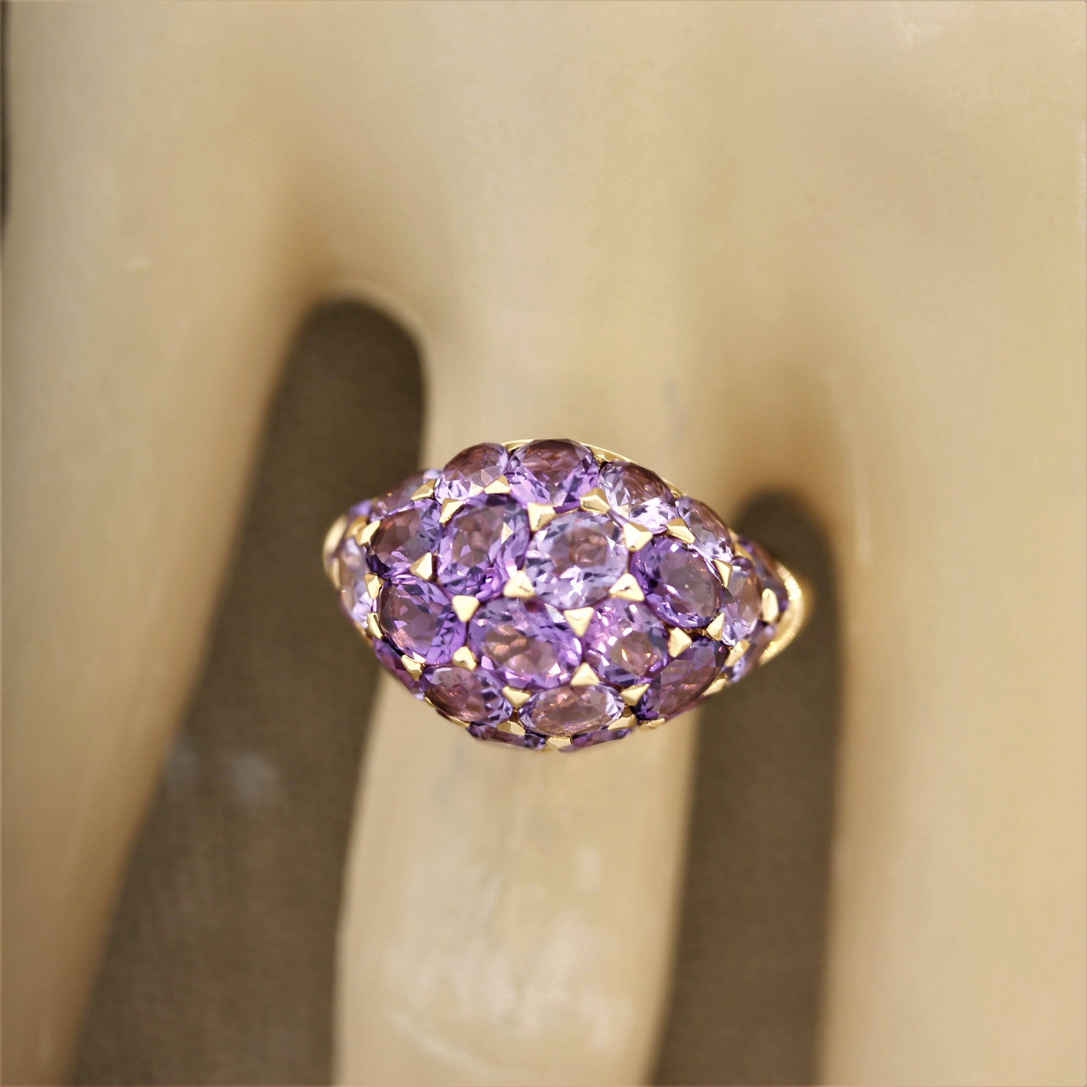 Amethyst Dome Gold Ring For Sale 1
