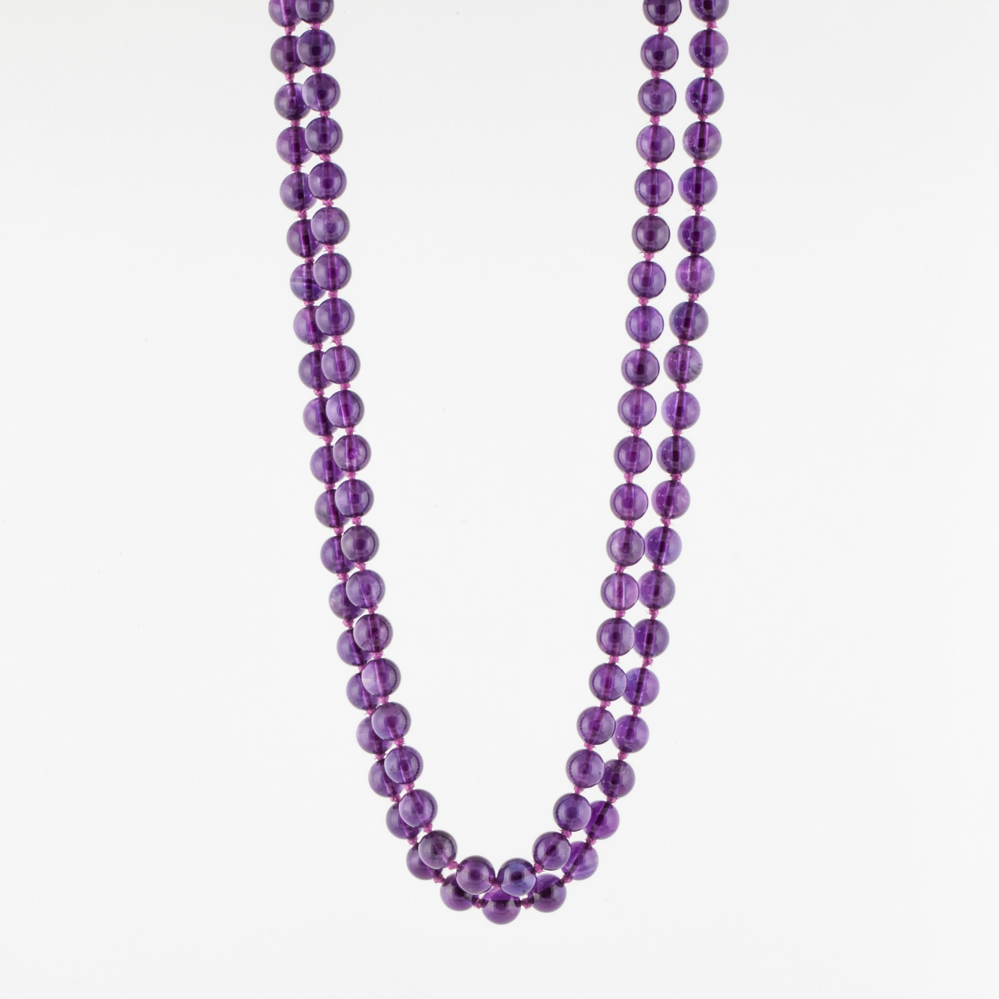 vintage amethyst bead necklace