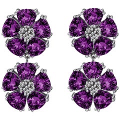 Amethyst Double Blossom Stone Earrings