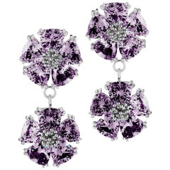 Amethyst Double Blossom Stone Earrings Amethyst Double Blossom Stone Earrings