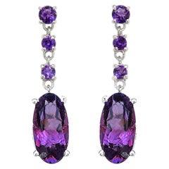 Amethyst Tropfen Ohrringe 9,84 Karat Sterling Silber