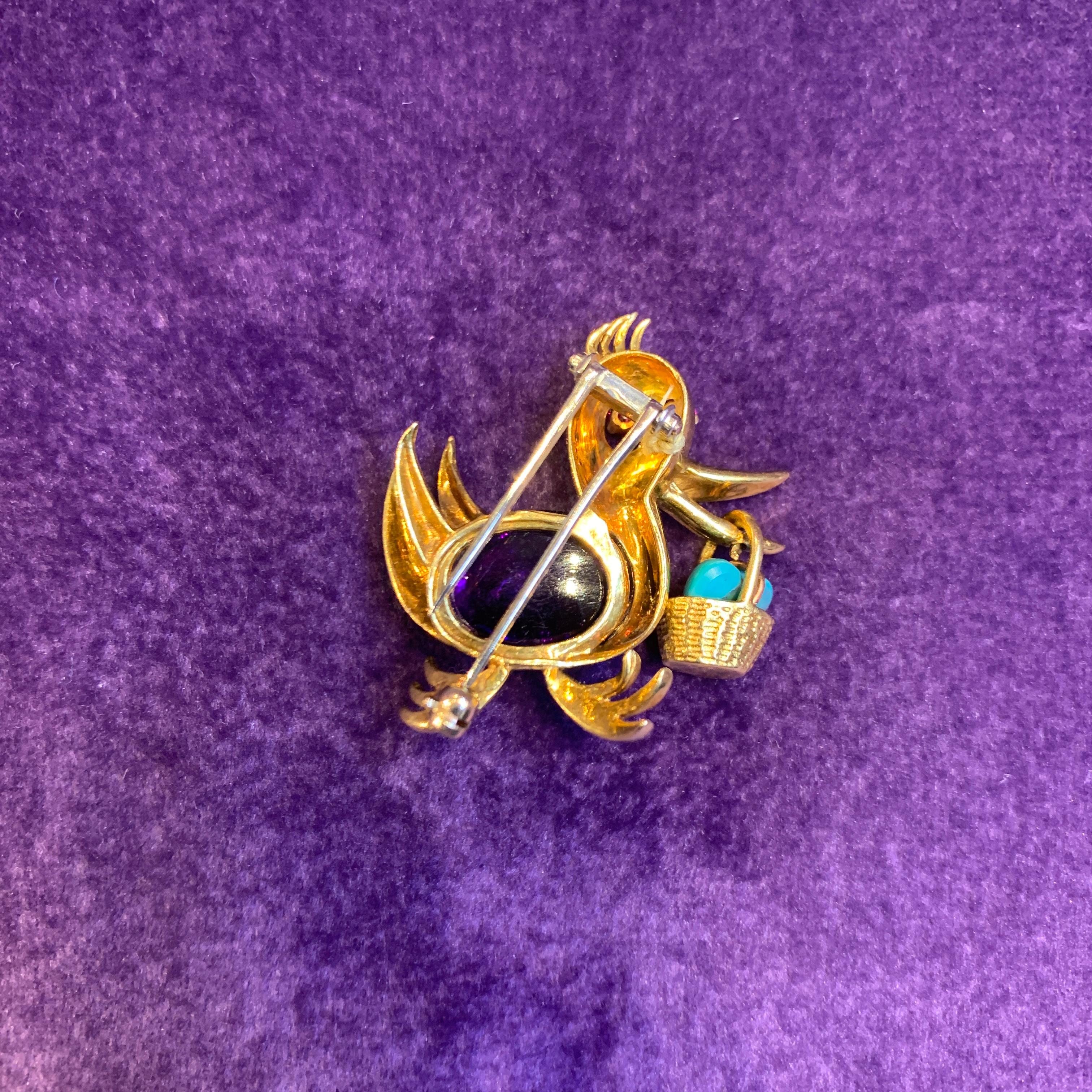 Amethyst-Entenbrosche im Zustand „Hervorragend“ in New York, NY