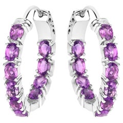 Amethyst-Ohrringe 3.18 Karat Sterling Silber