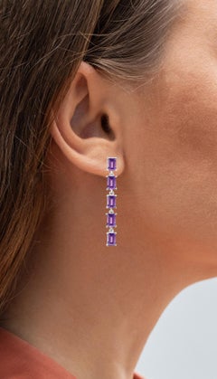 Amethyst-Ohrringe 5.48 Karat Sterling Silber