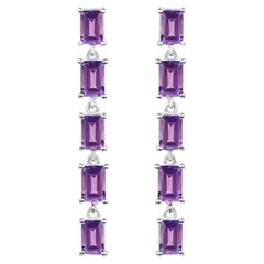 Amethyst-Ohrringe 5.48 Karat Sterling Silber