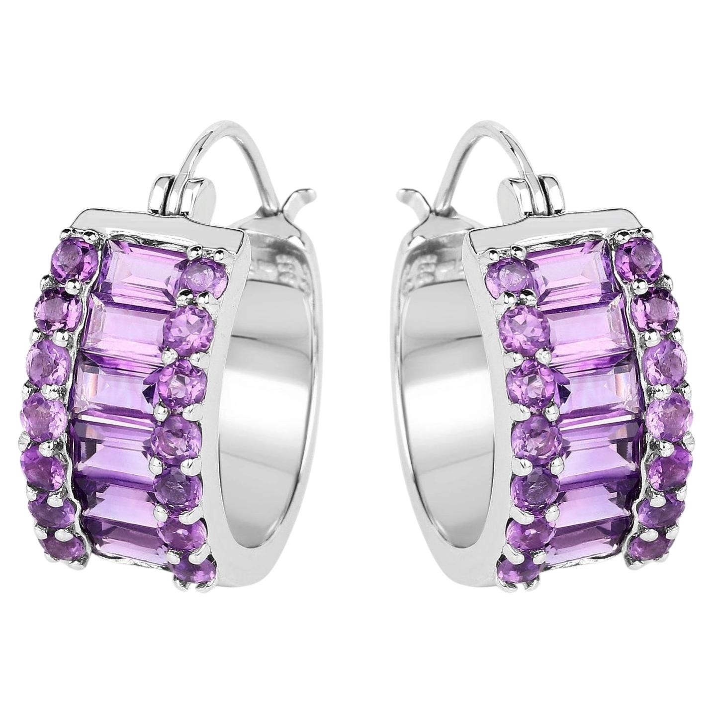 Pendientes Amatista 5.52 Quilates Plata de Ley