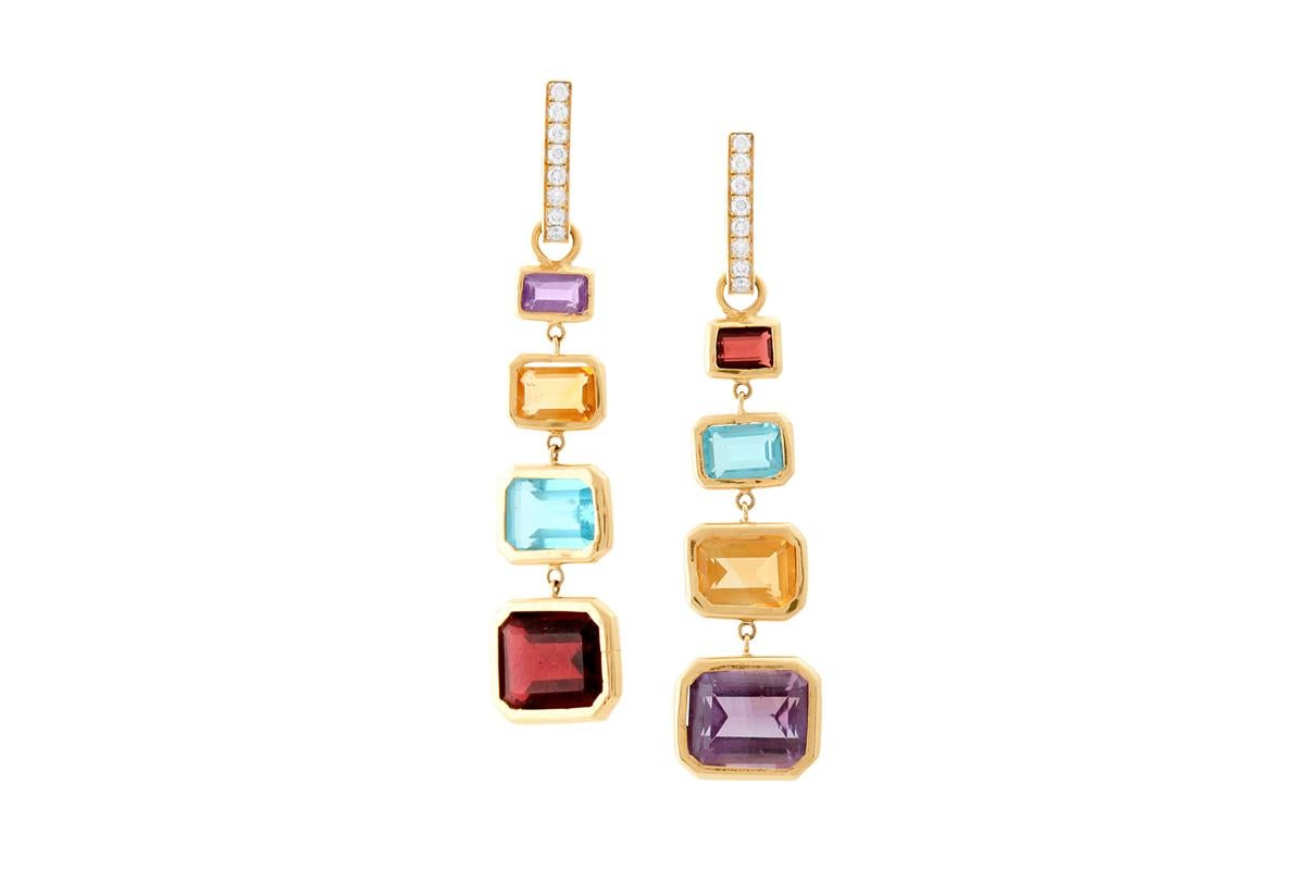 Amethyst Earrings, Dangling Colored Earrings In New Condition For Sale In Doha, QA