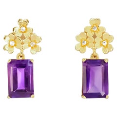 Amethyst  earrings studs.