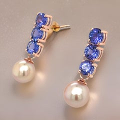 925 Sterling Silver Natural Tanzanite 5.5mm Round Faceted Cut Studs Earrings