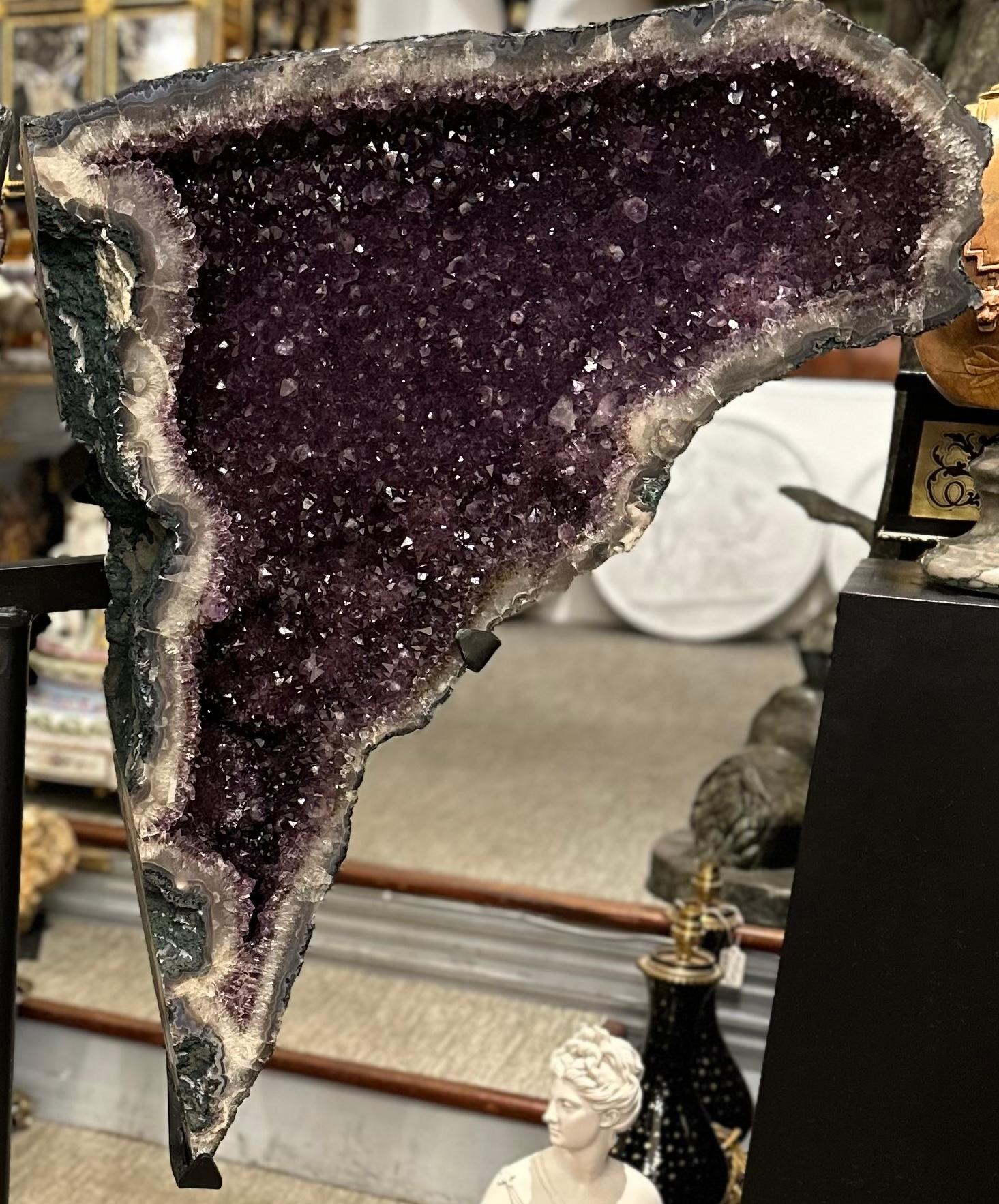 Modern Amethyst Elephant Ears On Stand For Sale