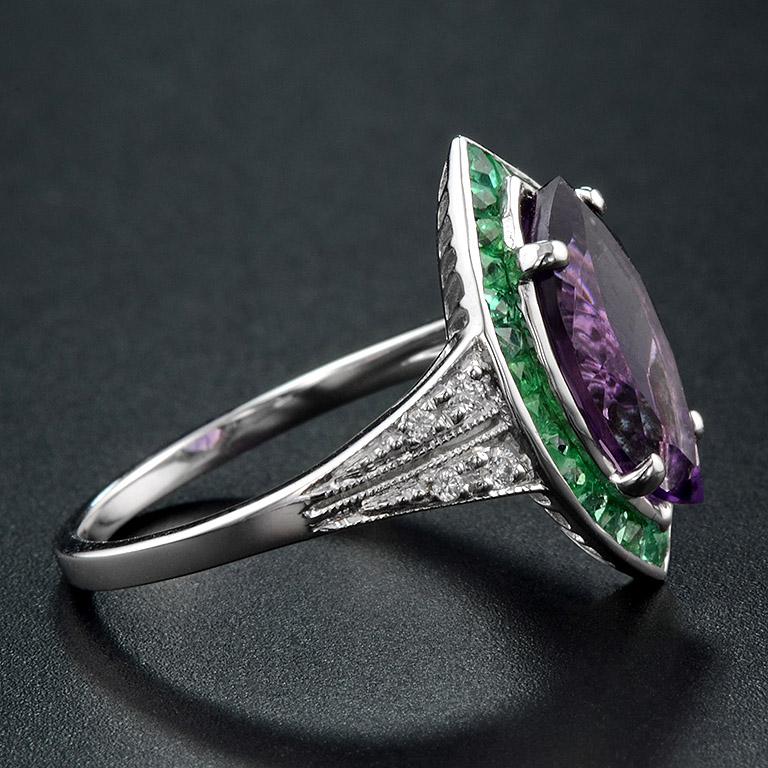 amethyst emerald ring