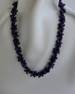 Amethyst Exclusive Oxidized Silver Starfish Clasp Gemstome Necklace