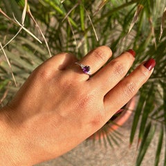 Februar Amethyst Birthstone Single Stone Ring für Mutter Geschenk in 925 Silber
