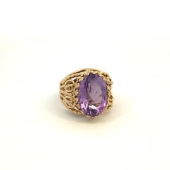 Amethyst Filigree Yellow Gold Ring