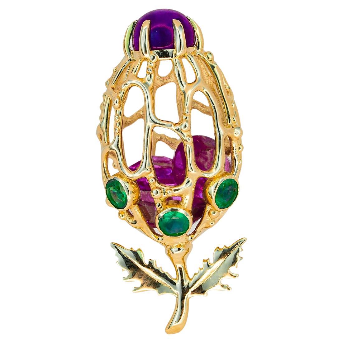 Amethyst Flower Bud Pendant.