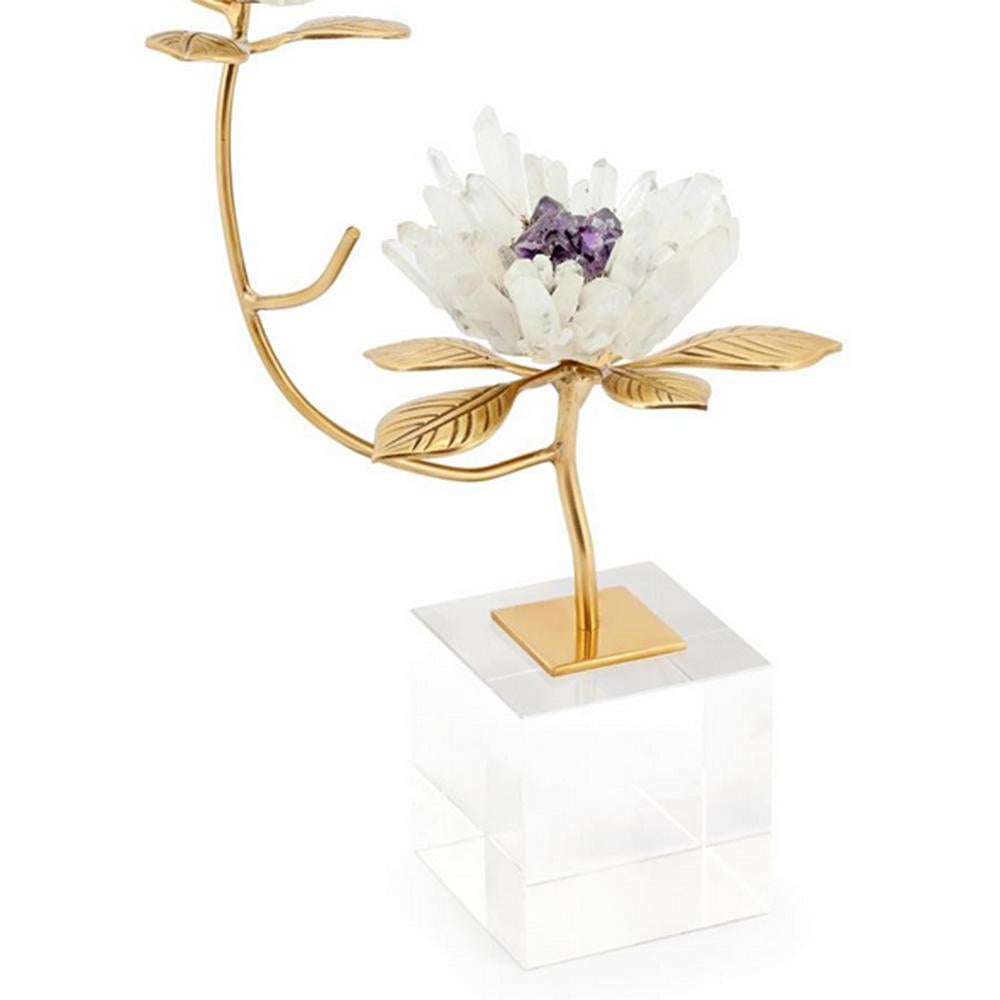 Hand-Crafted Amethyst Flower II Sculpture For Sale