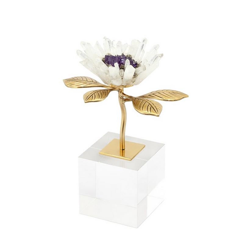 Amethyst Flower Sculpture with Amethyst and Minerals Stones