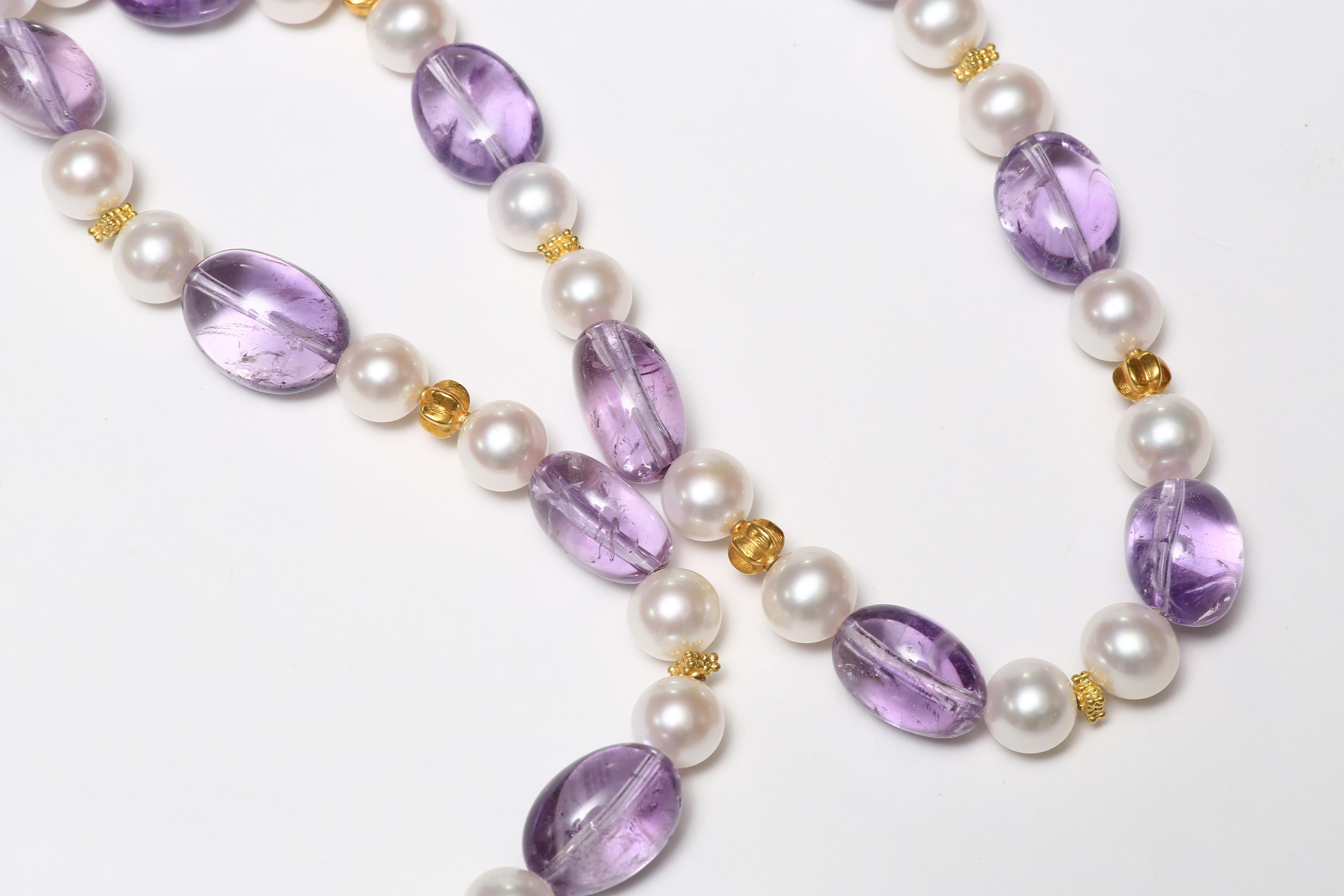 freshwater pearl and amethyst necklace