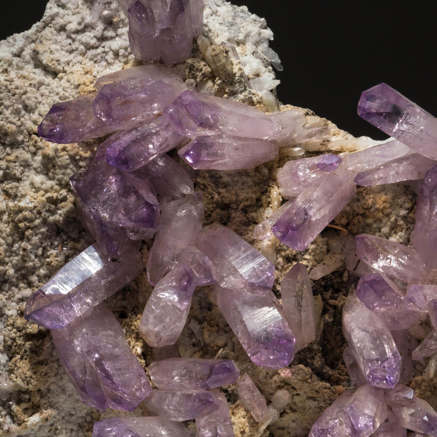 18th Century and Earlier Amethyst Crystals Mineral on a Parallel Formation from Veracruz, Mexico For Sale