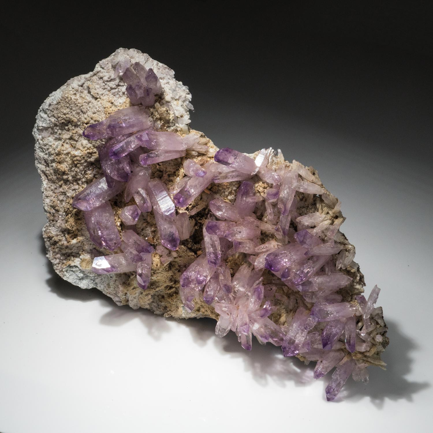 Amethyst Crystals Mineral on a Parallel Formation from Veracruz, Mexico For Sale 1