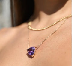 Amethyst Galaxy Pendant Necklace in 18k Rose Gold
