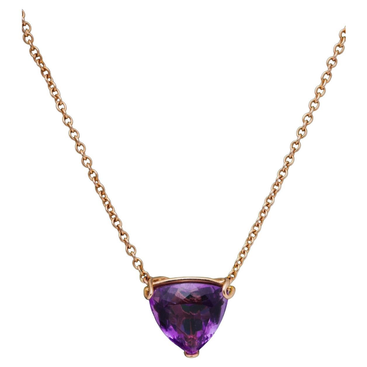 Amethyst Galaxy Pendant Necklace in 18k Rose Gold