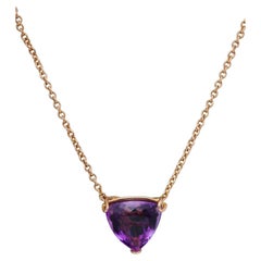 Antique Amethyst Galaxy Pendant Necklace in 18k Rose Gold