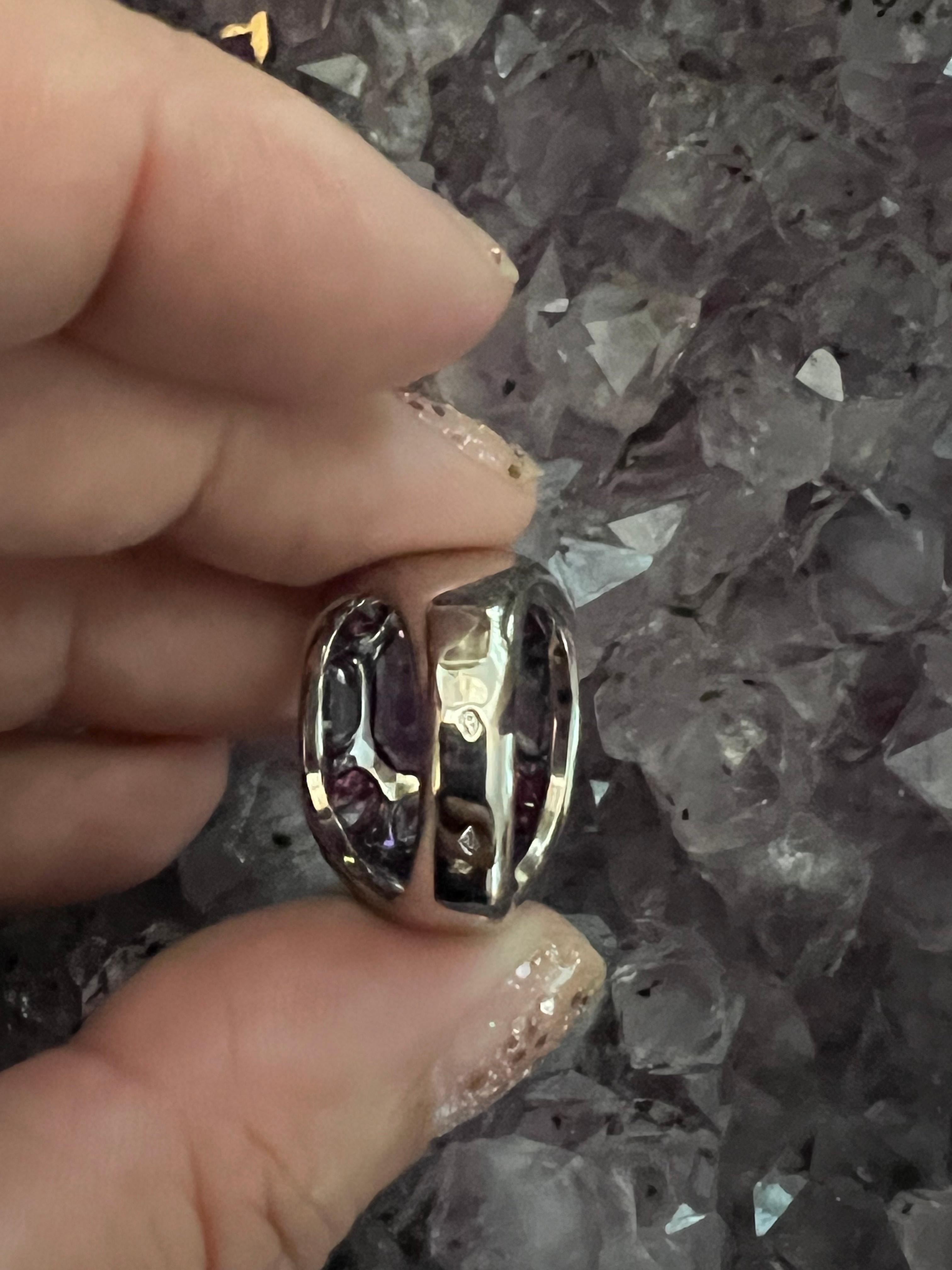 Amethyst, Garnet and Iolite, 18k white gold ring by Chanel For Sale 2