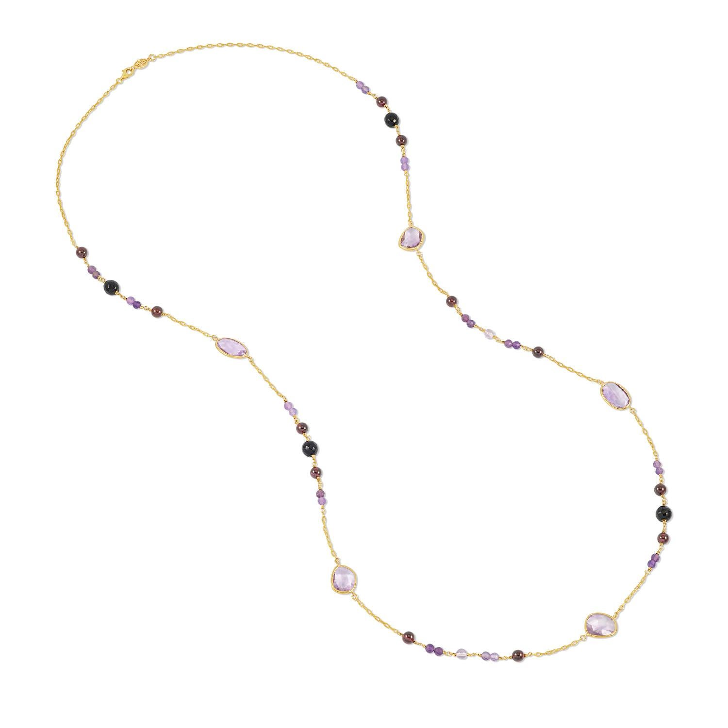 De las mujeres Collar Array Amatista, Granate y Ónix En Oro Vermeil en venta